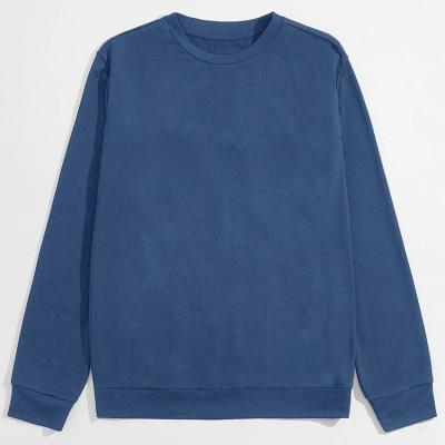 China Anti-wrinkle Men Plus Size Sweatshirt 100% French Terry Cotton O-Neck Pullover Plain Colors for sale