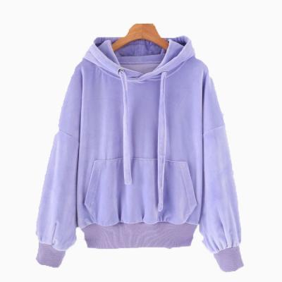 China Wholesale custom velvet sweater pullover autumn factory anti-pilling factory solid color hoodies loose hoodies men for sale