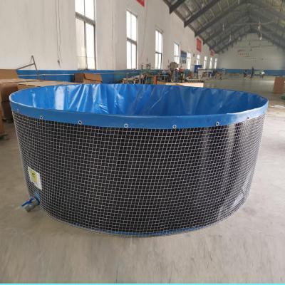 China Wholesale Easy Assembly Cheapest Collapsible Round PVC Tarpaulin Liner For Biofloc Aquarium 1000 2000 3000 Liter Fish Farming Tanks for sale