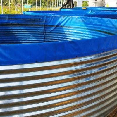 China Wholesale Easy Assembly Waterproof PVC Canvas Aquarium Cultivating Round Fish Pond Tank PVC Tarpaulin Fish Pond and Tank for sale