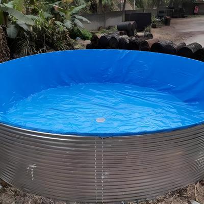 China Easy Assembly Factory Wholesale Catfish Tilapia Fish Farm Tank Galvanized Panel PVC Liner Steel Fish Pond for sale