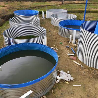 China Easy Assembly 50000 Liter Diameter Circular Aquaculture Pond Tanks Round Fish Farm Tank Tank For Fish Farm for sale