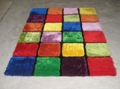 China Box design colorful Soft shaggy carpet and Rug with 8 colors and shining effect for sale