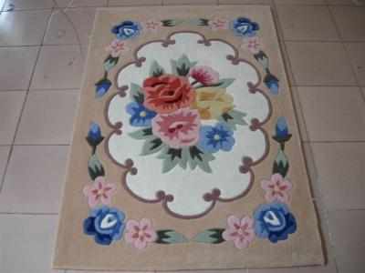 China Traditional Flower Handtufted Acrylic Door Mat 60X90CM for sale