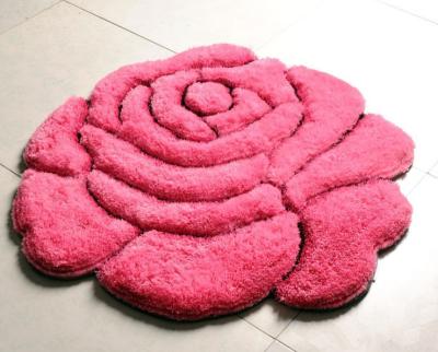 China Romantic Rose 3D Polyester Shaggy Carpet Strench Yarn Mixed (3225) for sale