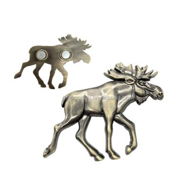 China Hard Work Wolf Goat Sheep Enamel Metal Nickel Free Enamel Moose Bear Magnet for sale