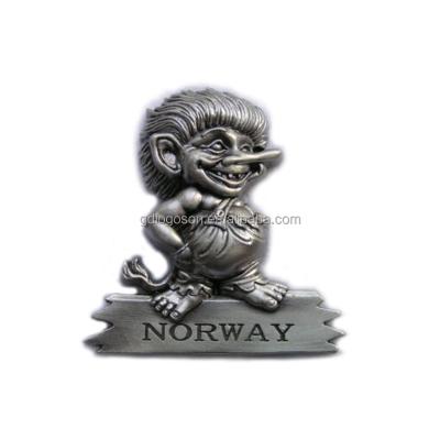 China Custom Metal Norwegian Trolls Nickel Free Shape Magnet Norway Troll Statue Figure Petwer Fridge Magnets for sale