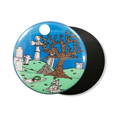 China Factory Nickel Free OEM Round Epoxy Fridge Magnet Halloween Doming Magnet Sticker Marker for sale