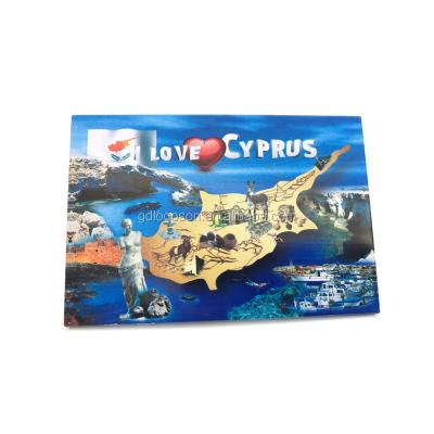 China Nickel Free Cyprus Souvenirs Wholesale Custom Cyprus Magnet Good Quality Tinplate Cyprus Fridge Magnet for sale