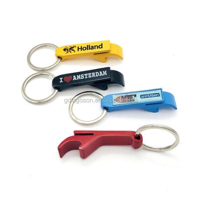 China Europe Customize Bulk Holland Amsterdam Beer /Can Bottle Opener Keychains Souvenirs for sale