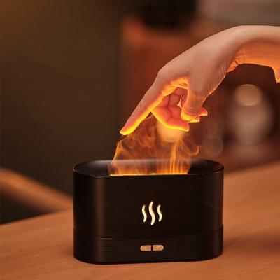 China 2022 Newest Car Design Imitate Flame Humidifier Atmosphere Lamp Table Air Home Silent Humidifier Unique Mist Humidifier for sale