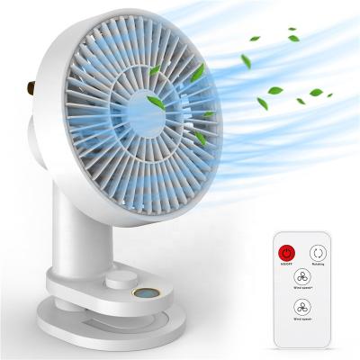 China Main Top Selling Portable Rechargeable Handheld Desk Fan RUINUOKAI Clip Fan Battery Charger Clip Auto Shake Foldable Auto Swing Fan for sale