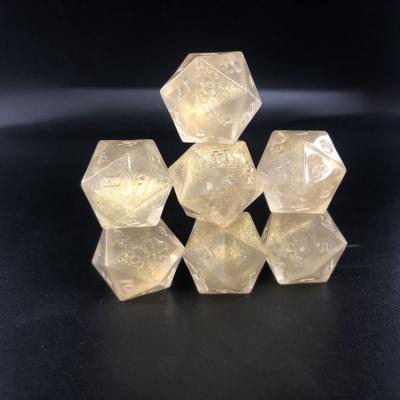 China DND /RPG Games Champagne Single Polyhedral Dies made of PMMA d20 dies 20 sided dies for sale