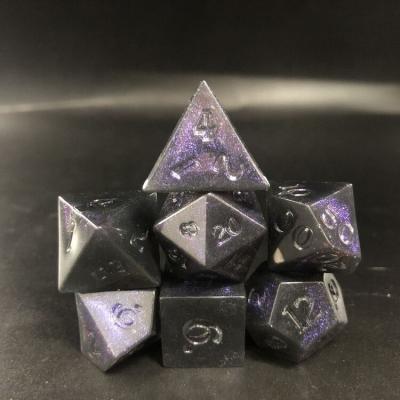 China DND /RPG Games Glitter Handcrafted Polishing Polyhedral Purple Dice, wyrmwood dice for dice games for sale