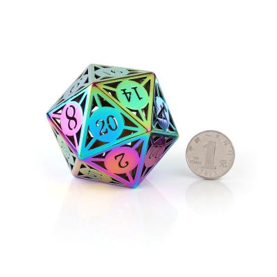 China 2020 D20 Metal Dies 20 High Quality Hollow Zinc Alloy Sided D20 Dies for sale