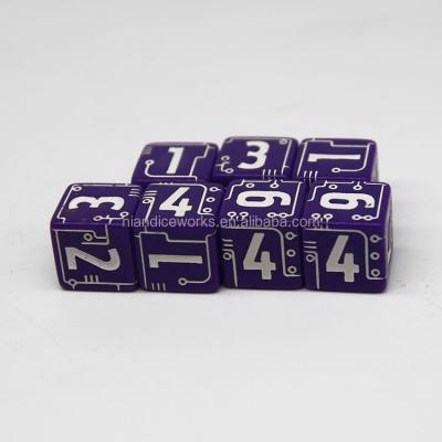 China Cube Bulk Engrave Pattern D6 Dies Custom 6 Sided Dies 16mm for sale