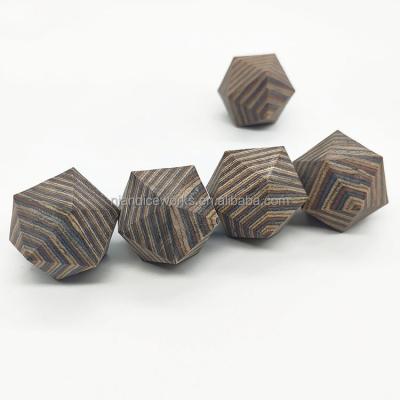 China D20s Nian Big Best Diceworks Wood For Dice Colored Wooden D20 Dice Lined for sale