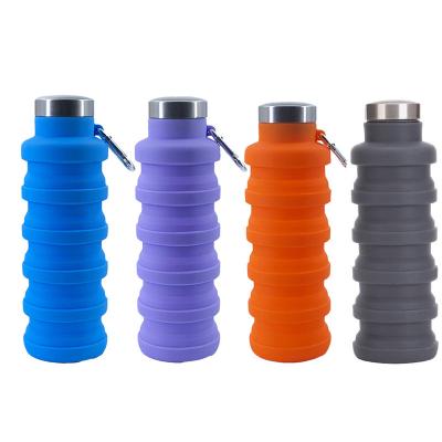 China 500ml 1000ml Telescopic Cup Food Grade Silica Gel Folding Custom Viable Travel Water Bottle Outdoor Sport Cup for sale