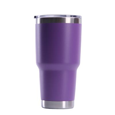 China Durable 30oz Regular Car Tumbler Stainless Steel Vacuum Travel Insulated Regular Dual Cup Tumblers With Slide-Lid for sale