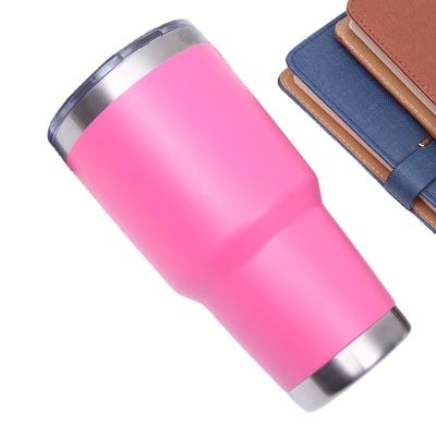 China Wholesale Viable Car Mug Metal Travel Mug Insulated Bulk 30oz Stainless Steel Tumbler Mugs With Handle Straw Lid for sale