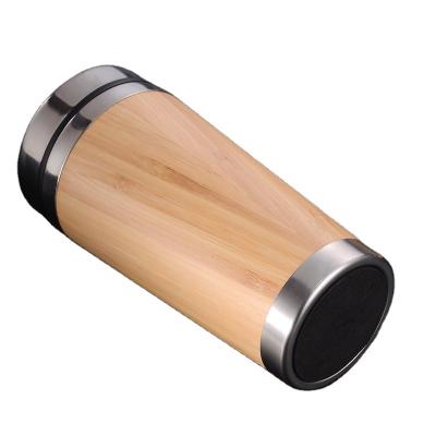 China PORTABLE Wooden Coffee Mug Stainless Steel Travel Insulated Bamboo Mug With Lid Cool Coffee Mugs for sale