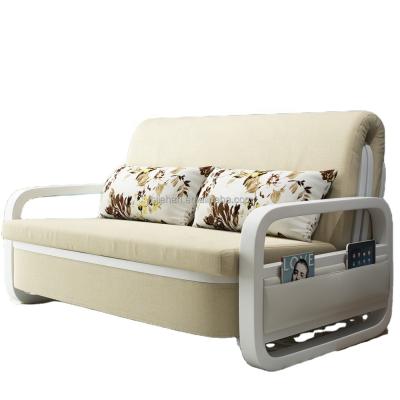 China Foldable White Sofa Bed Living Room Furniture Convertible Rice Two Seat Couch Bed for sale