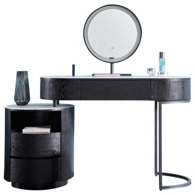 China European Storage Makeup Table Bedroom Dressing Table With Modern Mirror And Stool Storage for sale