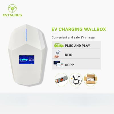 China Surge Protection Ac Ev Charger OCPP 1.6 LAN 4G 7kw Electric Car Charging Station With Type - 2 Plug for sale