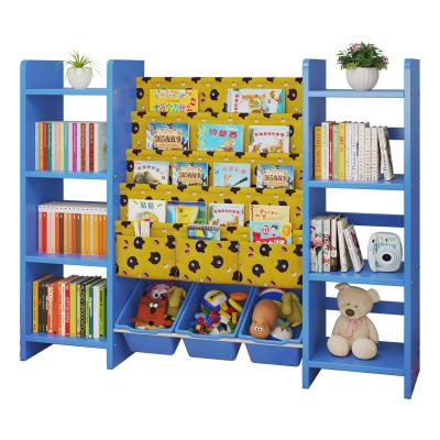 China Viable Children's Library Floor Student Shelf Toy Storage Cabinet Book Holder Magazine Rack Kindergarten Bookcase for sale