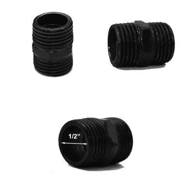 China Pipe Lines Connect 1/2 Inch Black Nipple , Malleable Iron Pipe Fittings for sale