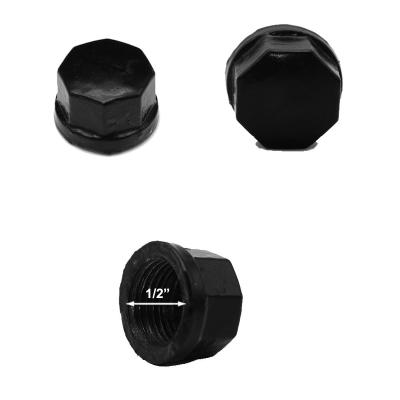 China Pipe Lines Connect 0.5 Inch Black Cap , Malleable Iron Pipe Fittings for sale