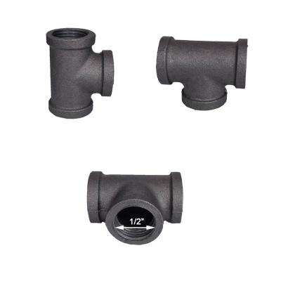 China Pipe Lines Connect Inch Gray Tee, Malleable Iron 1/2 Pipe Fittings for sale