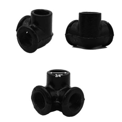 China Pipe Lines Connect 0.75 Inch Black Three Way, Malleable Iron Pipe Fittings for sale