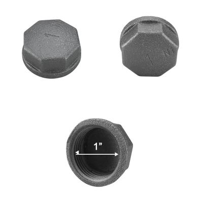 China Pipe lines connect 1 inch Gray Cap, malleable iron pipe fittings for sale