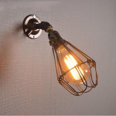 China Hallway Industrial Living Room Decorative Pipe Wrought Iron Wall Lamp for sale