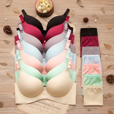 China Elegant Women's Breathable Bra Panty Set One Piece Girls Seamless Beaded Outdoor Cup QUICK DRY Beautiful for sale