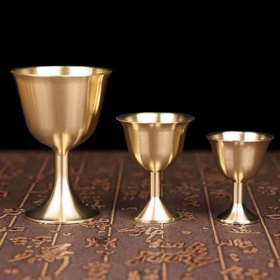 China QIAN HU Reusable Stylish Brass Chinese Wine Glass Sippy Cup 50ml 25ml 20ml Cocktail Cups for sale