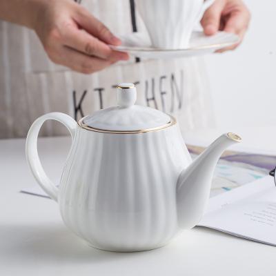 China WITH LID Rim Japanese Teapot Set QIAN HU Wholesale High Quality Enamel Ceramic Tea Kettle Gold for sale