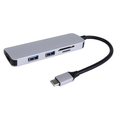 China Transfer Data& charging& card reader& Vedeo output& RJ45 11 Years Factory High Quality 5 In 1 Type C USB 3.0 HUB 4K Port For Macbook Pro for sale