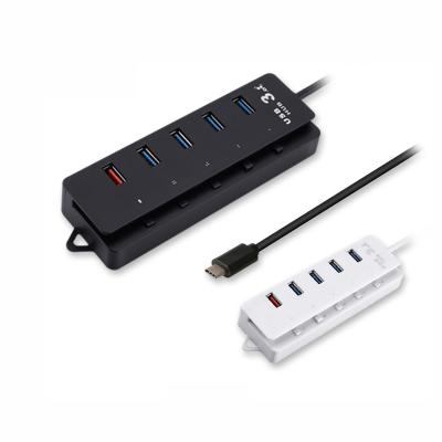 China Multifunctional Alibaba Computers USB C Hub 4port Type C Adapter Bestselling 5 USB 3.0 Multiple Ports Hub 4port for sale