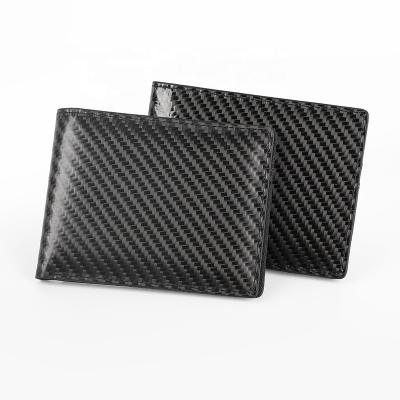 China 2021 RFID Mens Leather Wallet Men Customized Style Carbon Fiber Luxury Short Wallet for sale