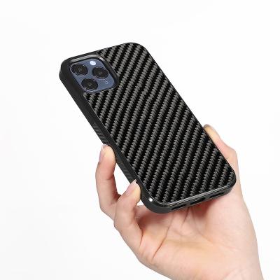 China Anti-fall Shockproof Flexible Real Carbon Fiber Soft Tpu Protective Phone Case For Iphone 12 Max for sale