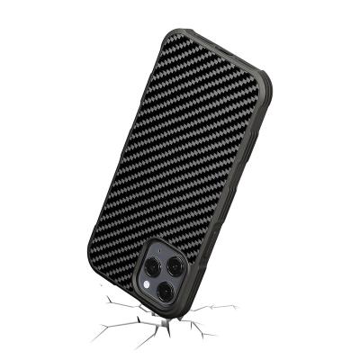 China Anti-Fall Back Cover Case Mobile Cell Phone Covers For Iphone 12 Pro Max Real Carbon Fiber Soft Phone Cases for sale