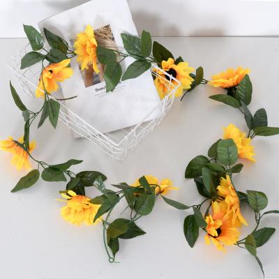 China Wedding /Home Decoration Artificial Flower Artificial Flower Rattan Sunflower Rattan Fake Flower Plant Decorative Garden Vine for sale