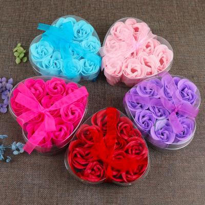 China Wedding /Home decoration Amazon 9 roses soap flower gift box Christmas and Valentine's Day gift creative simulation flowers for sale