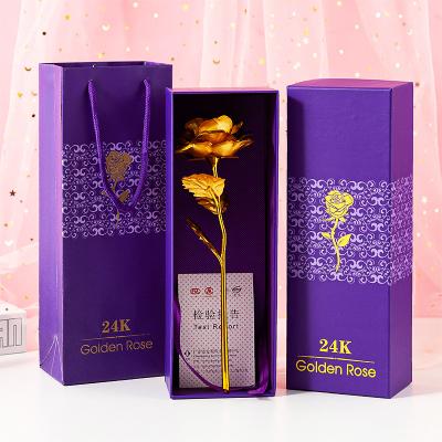 China Wedding /Home Decoration 24K Gold Foil Rose Gift Box Wholesale Price for Valentine Mother's Day Christmas Gift Girls for sale