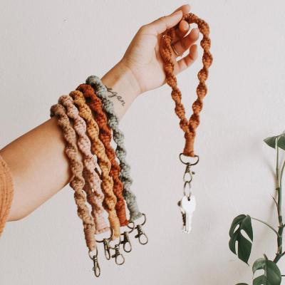 China Wedding Creative Gifts Handwoven Small Car Nordic Style Key Chain Bracelet Rope /Home Decoration 2022 Cotton Pendant for sale