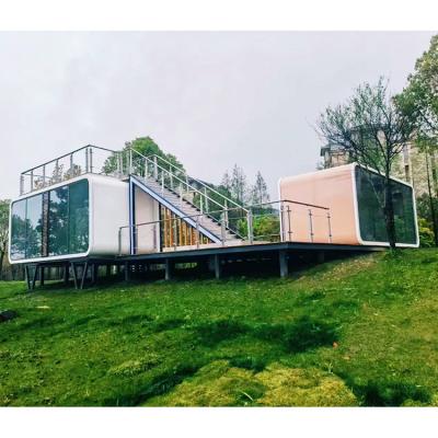 China Apple Modern Prefab Light Steel Log Portable Cabins Villa House With Wooden for sale