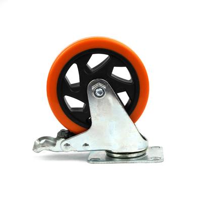 China Other 5 Inch Flat Plate Middle Brake Mute Grill Casters for sale