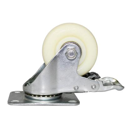 China Other Durable 3 Inch Middle Plate PP Casters With Brake for sale